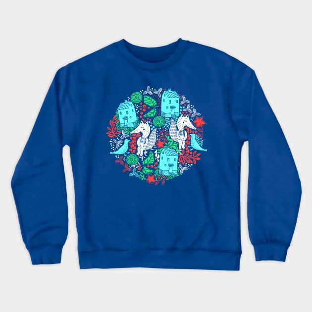 Christmas Foxes Crewneck Sweatshirt by annapaff